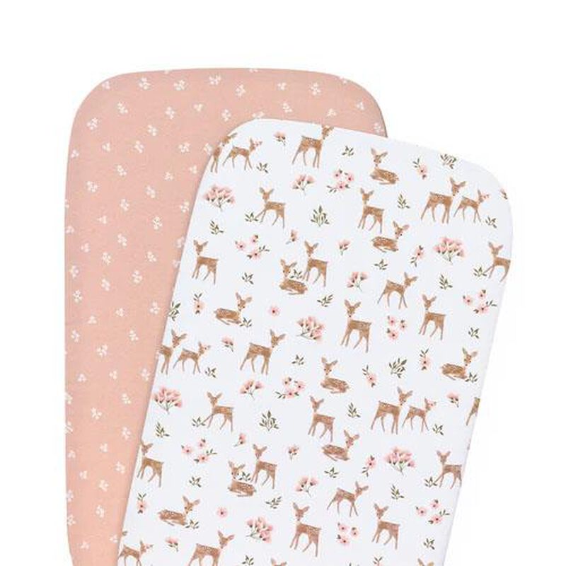 Living Textiles 2-Pack Jersey Bedside Sleeper Fitted Sheet image number 1